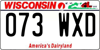 WI license plate 073WXD