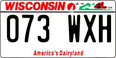WI license plate 073WXH