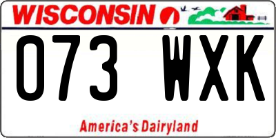 WI license plate 073WXK