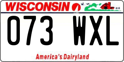 WI license plate 073WXL