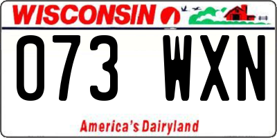 WI license plate 073WXN