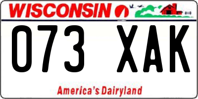 WI license plate 073XAK