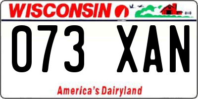 WI license plate 073XAN