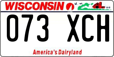 WI license plate 073XCH