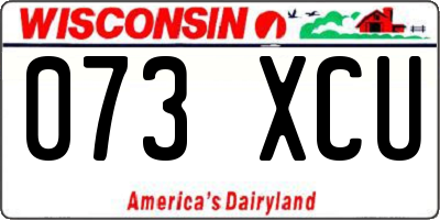 WI license plate 073XCU