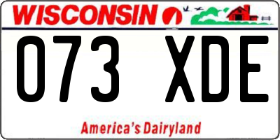 WI license plate 073XDE