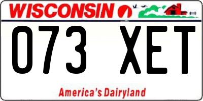 WI license plate 073XET