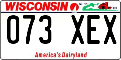 WI license plate 073XEX