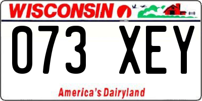 WI license plate 073XEY