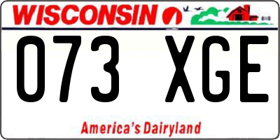 WI license plate 073XGE