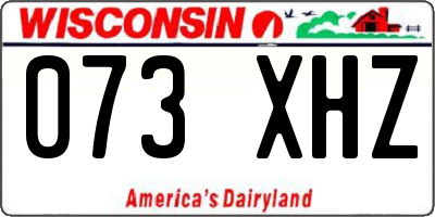 WI license plate 073XHZ