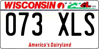 WI license plate 073XLS