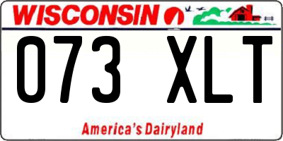 WI license plate 073XLT