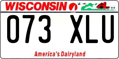 WI license plate 073XLU