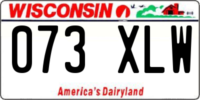 WI license plate 073XLW
