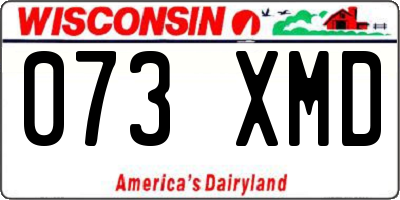 WI license plate 073XMD