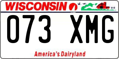 WI license plate 073XMG