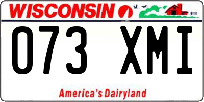 WI license plate 073XMI