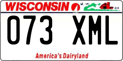 WI license plate 073XML