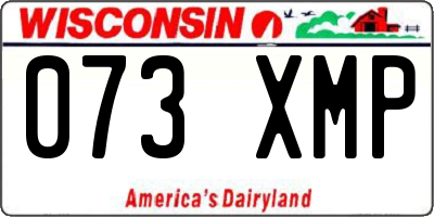 WI license plate 073XMP