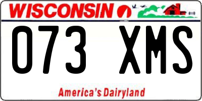 WI license plate 073XMS