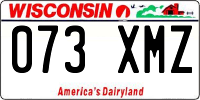 WI license plate 073XMZ