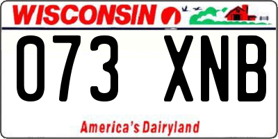 WI license plate 073XNB
