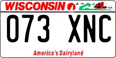 WI license plate 073XNC