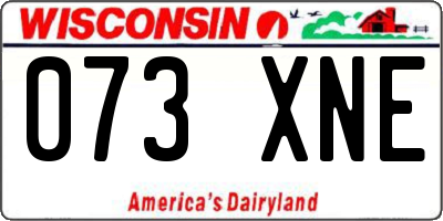 WI license plate 073XNE