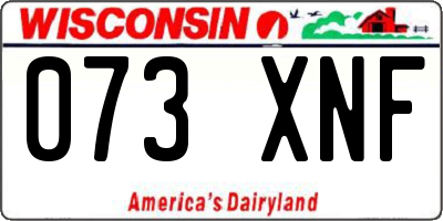 WI license plate 073XNF