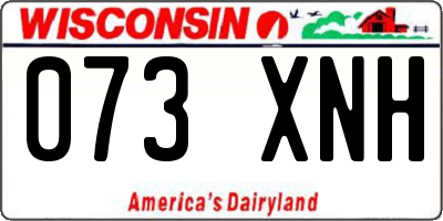 WI license plate 073XNH