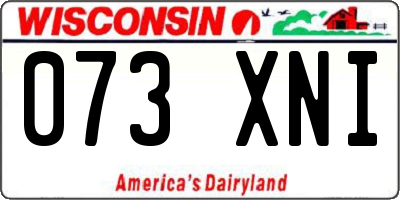 WI license plate 073XNI