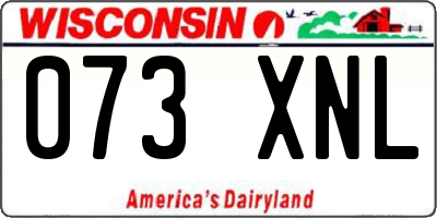 WI license plate 073XNL