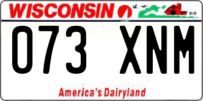 WI license plate 073XNM