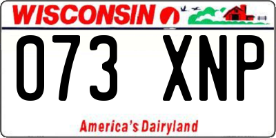 WI license plate 073XNP