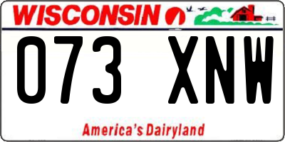 WI license plate 073XNW