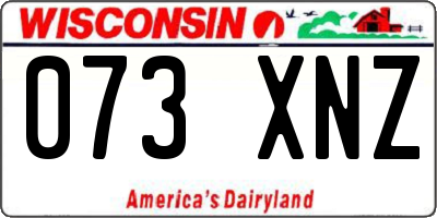 WI license plate 073XNZ