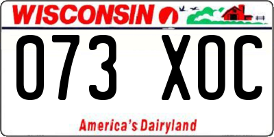 WI license plate 073XOC