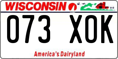 WI license plate 073XOK