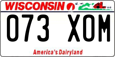 WI license plate 073XOM