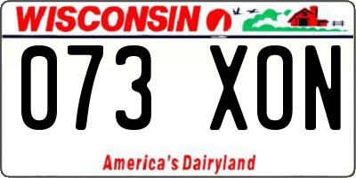 WI license plate 073XON