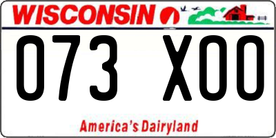 WI license plate 073XOO
