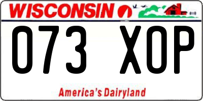 WI license plate 073XOP