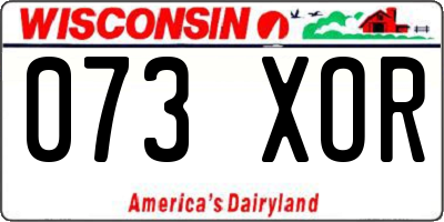 WI license plate 073XOR