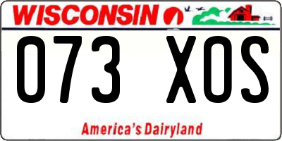 WI license plate 073XOS