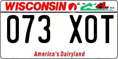 WI license plate 073XOT