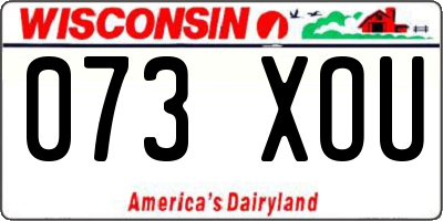 WI license plate 073XOU