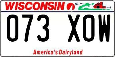 WI license plate 073XOW