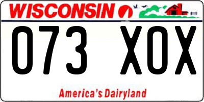 WI license plate 073XOX