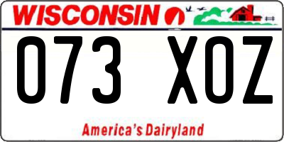 WI license plate 073XOZ